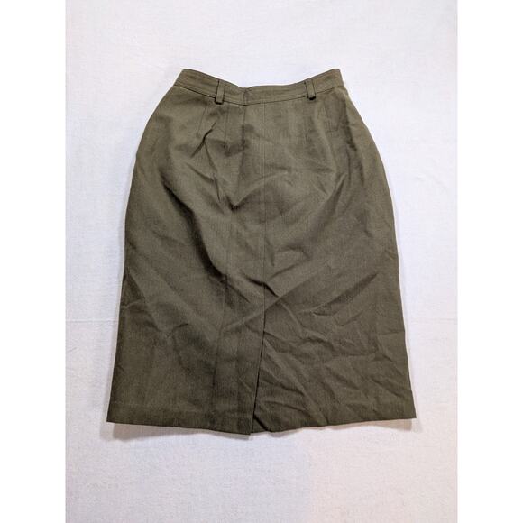 Vintage nygard collection army green pencil skirt size S rayon poly blend - Picture 5 of 5